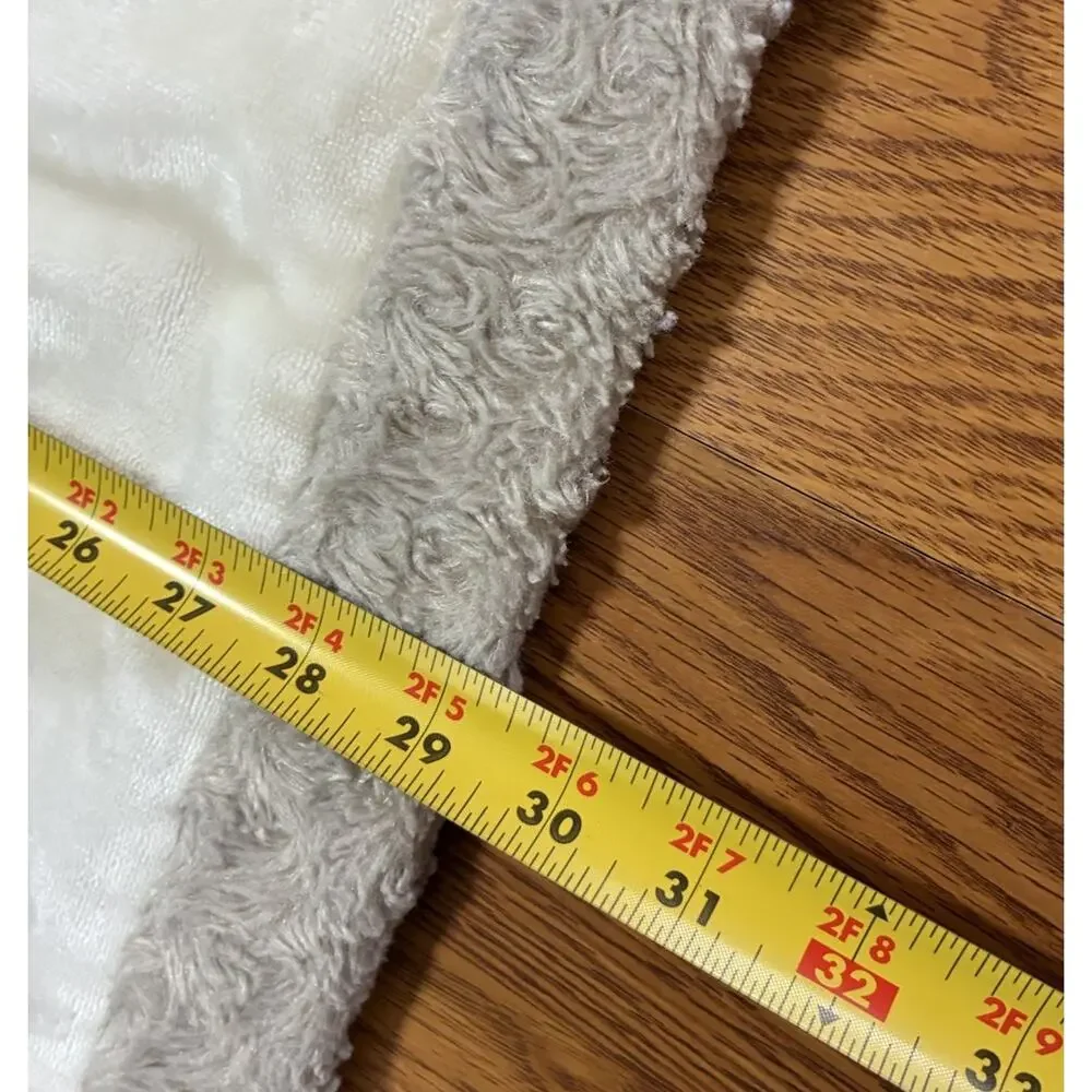 Little Miracles Lamb Baby Blanket Stars White Cream Plush Gray Trim Sheep